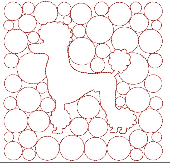 Quilted Poodle Dog Machine Embroidery Design 