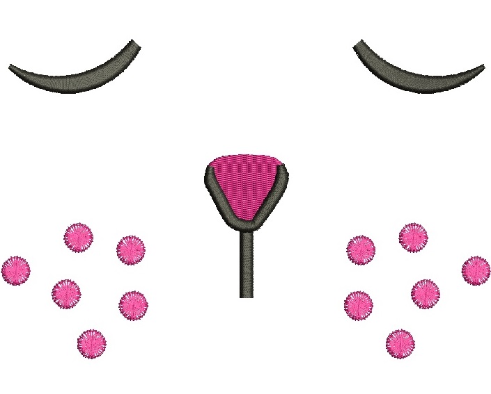 Muzzle Bunny Tilda for Soft Toy, Cat, Dog, Lamb Machine Embroidery Design 