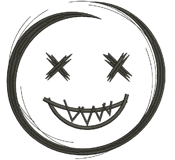 Smiley machine embroidery design 