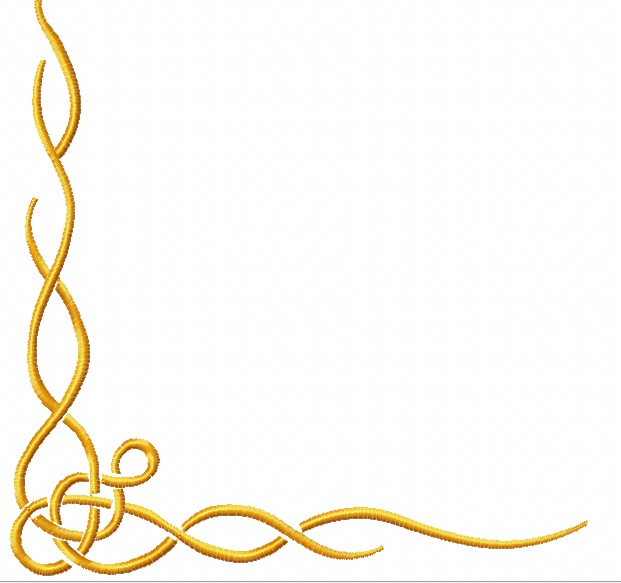 Victorian Scroll Corner Machine Embroidery Design 