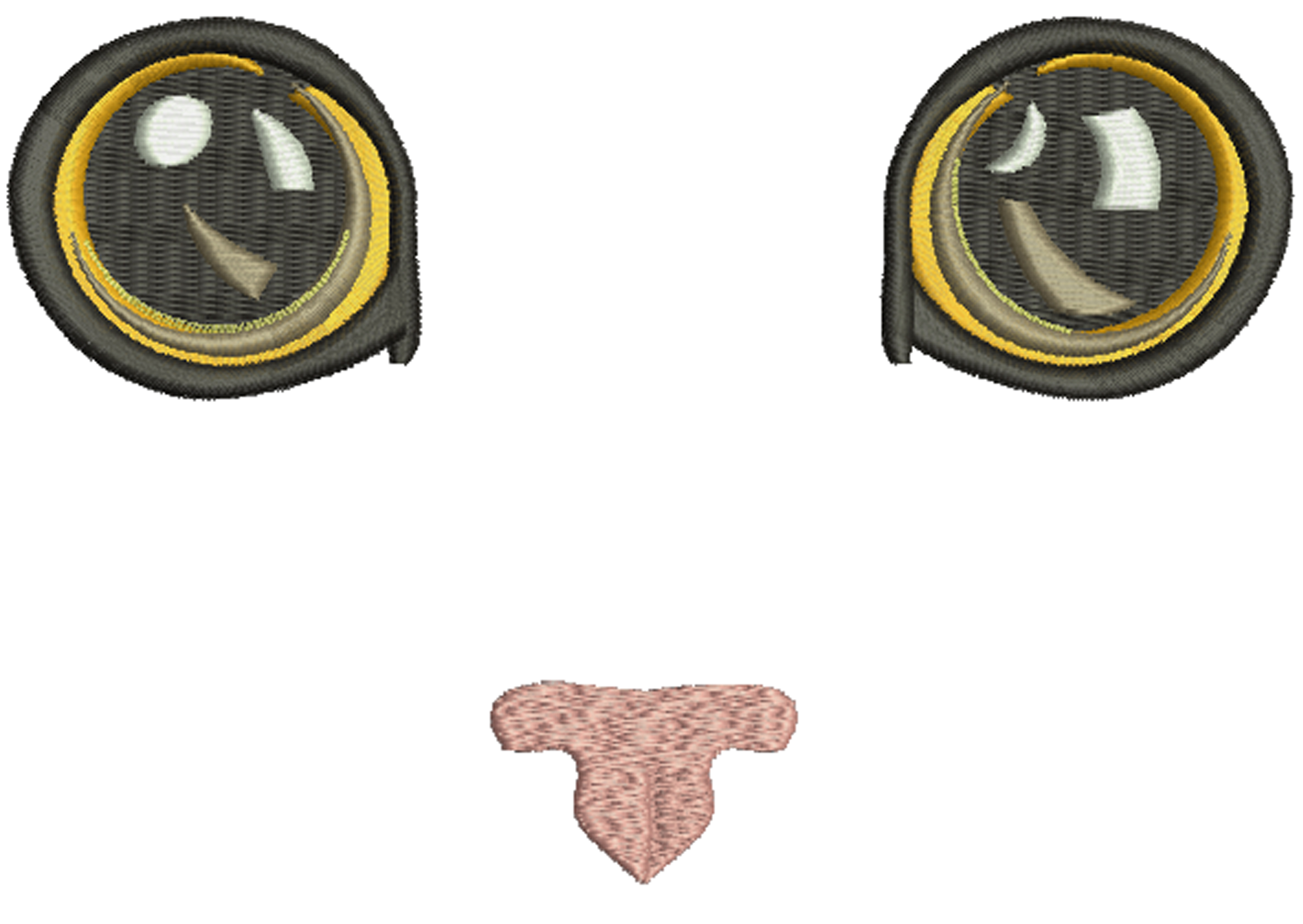 Realistic Cat Eyes and Nose Machine Embroidery Designs 