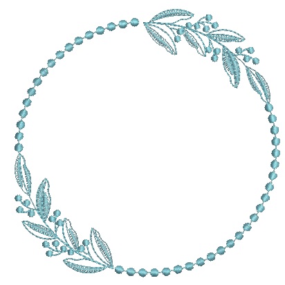 Floral Rustic Monogram Wreath Frame Machine Embroidery Design 