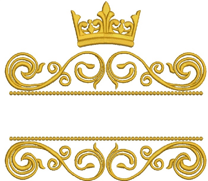 Split Flourish Floral Name Frame Machine Embroidery Design 