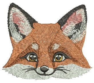 Fox Cub Head Machine Embroidery Design  