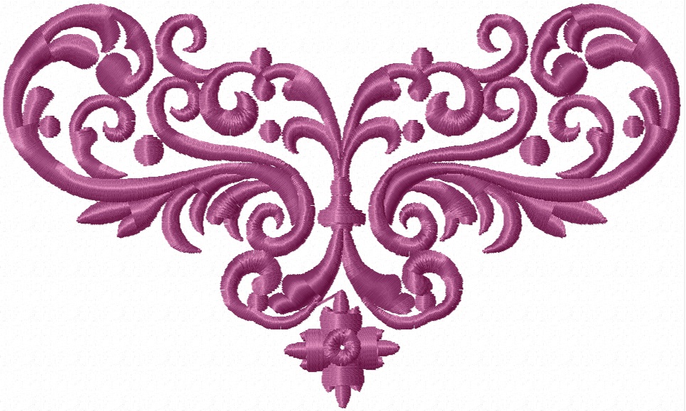 Ornament in Baroque Style Frame for Monogram Elements Machine Embroidery Design 