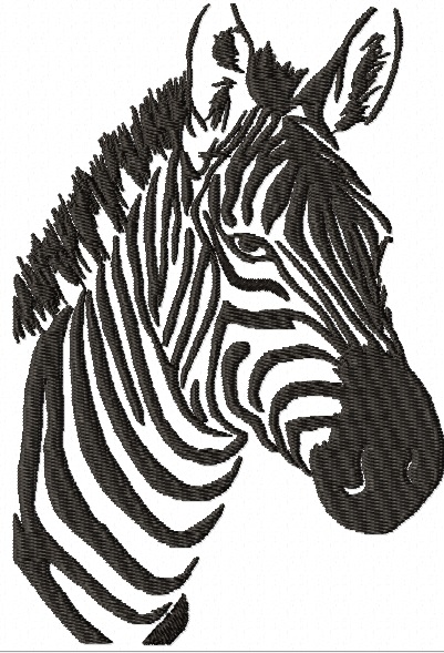 Zebra Face Machine Embroidery Design 