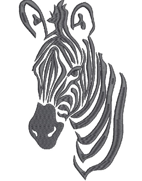 Zebra Face Machine Embroidery Design