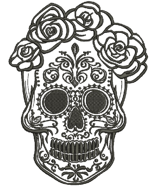 Sugar Skull Machine Embroidery Design 