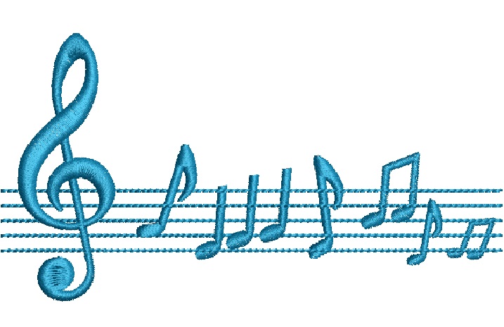 Musical Notes Machine Embroidery Design 
