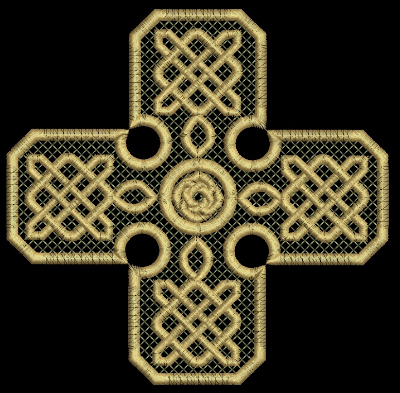 Celtic Cross Machine Embroidery Design 