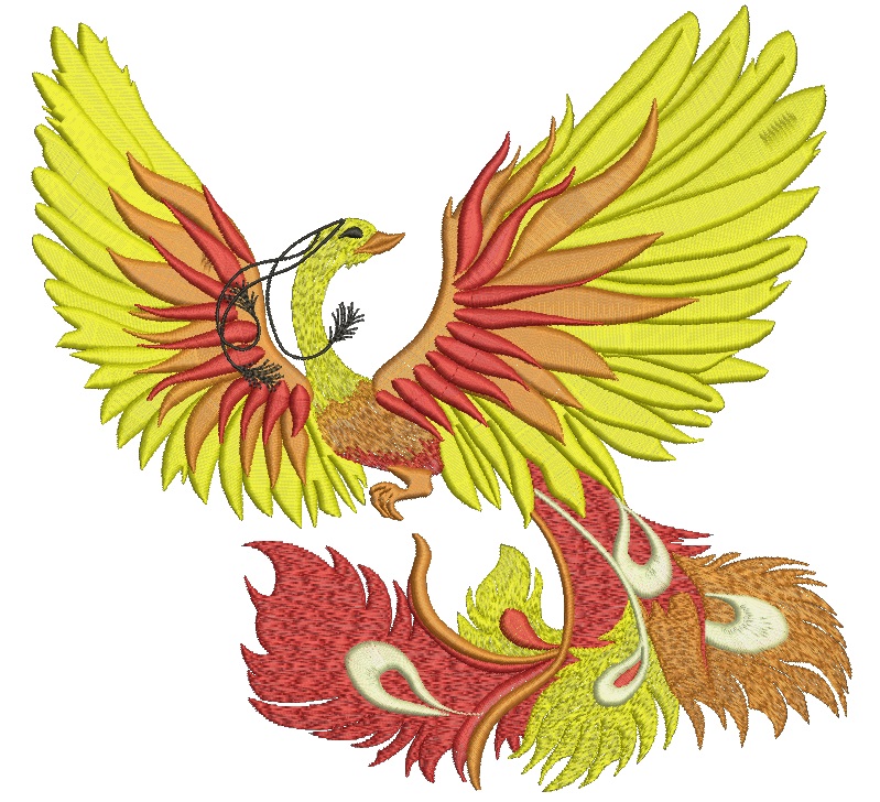 Firebird Phoenix Machine Embroidery Design 
