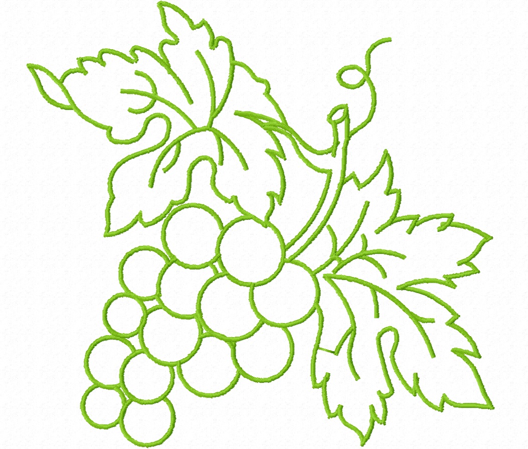 Grapevine Sprig Machine Embroidery Design 