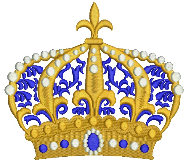 Colorful Royal Crown Machine Embroidery Design 3 Sizes 