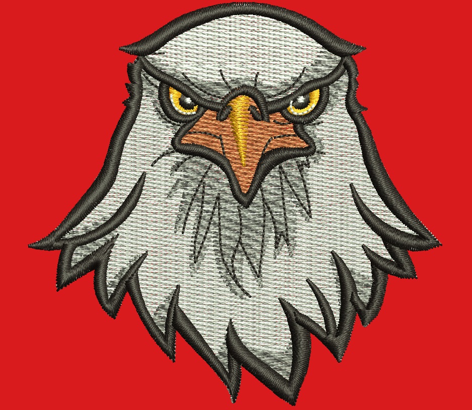 Bald Eagle Head Machine Embroidery Design 4 Sizes Perfect for Caps 
