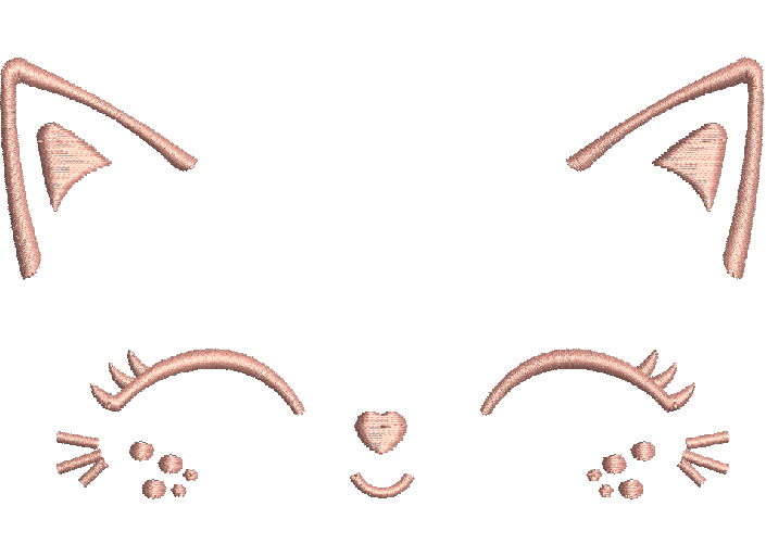 Cat Face Machine Embroidery Design Instant Download 
