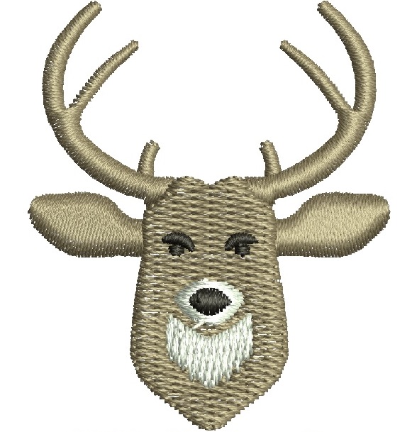 Deer Head Silhouette Machine Embroidery Design for Apparel, Crafts, and Home Décor Projects 
