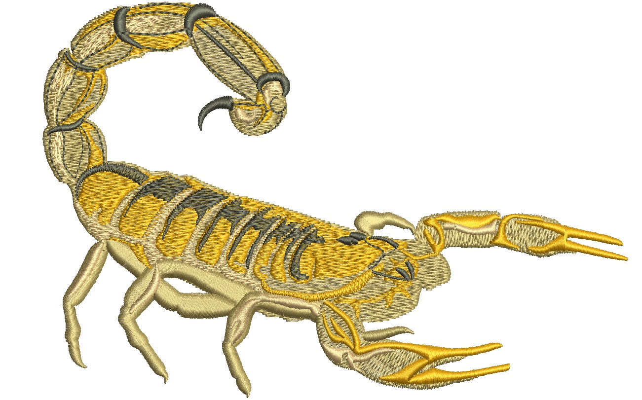 Scorpio Zodiac Scorpion Machine Embroidery Design - Three Sizes Included 