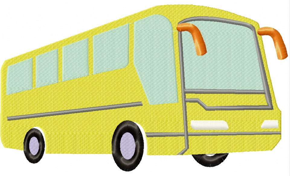 Yellow School Bus Machine Embroidery Design for Kids Projects and Nursery Decor 