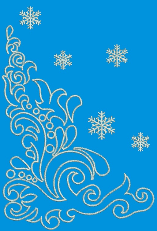 Winter Snowflake Ornate Border Embroidery Designs Set