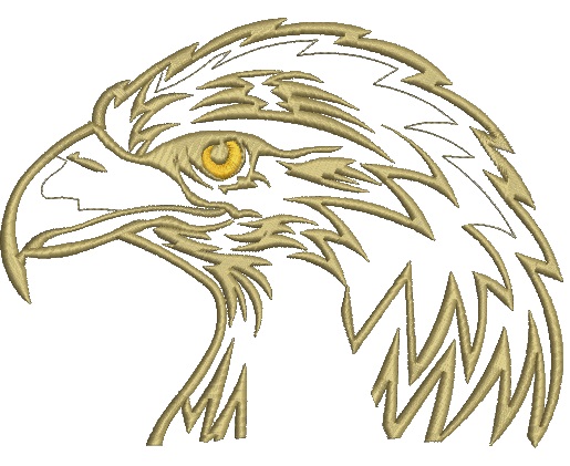 Golden Eagle Machine Embroidery Design for Jackets, Patches, Wildlife and Patriotic Projects 