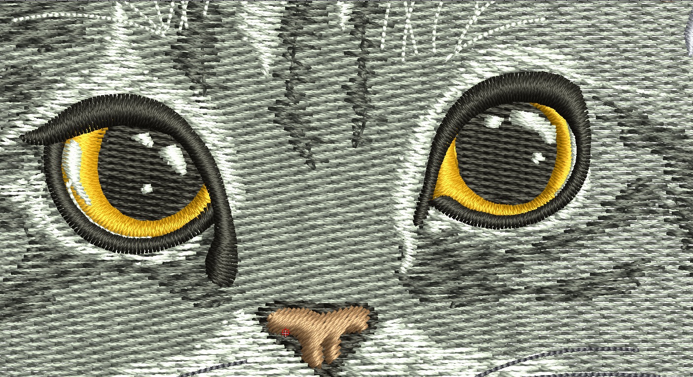 Big Gray Cat in Pocket Machine Embroidery Design 