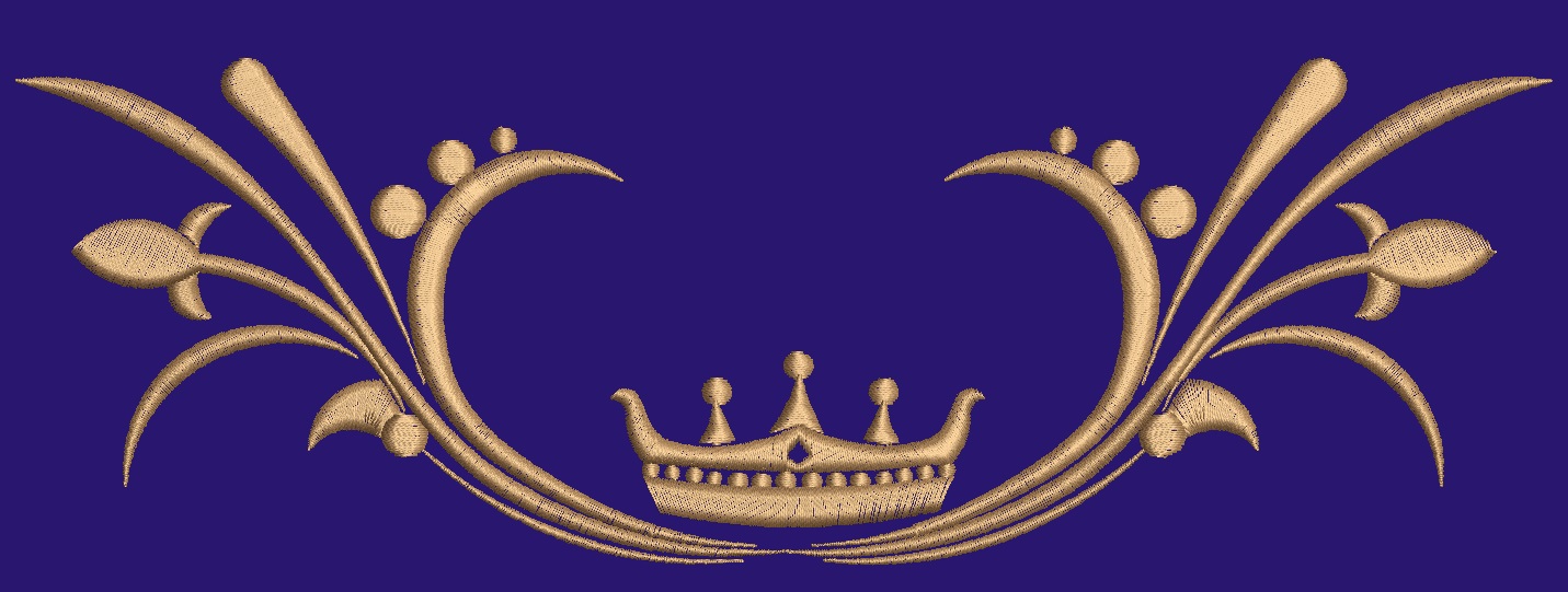 Crown with Openwork Pattern Machine Embroidery Design – Elegant Lace Crown Motif  