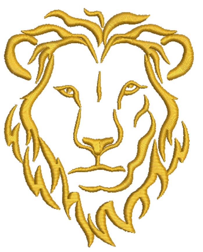 Lion Head with Mane Machine Embroidery Design 