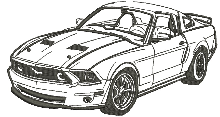 Car Graphic Outline Machine Embroidery Design 