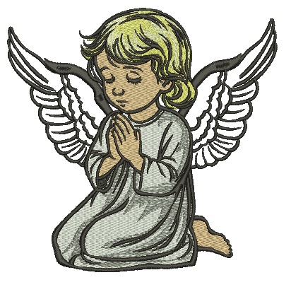 Angel Silhouette Dense Fill Machine Embroidery Design 