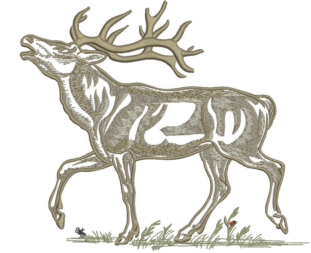 Deer Machine Embroidery Design Instant Download 