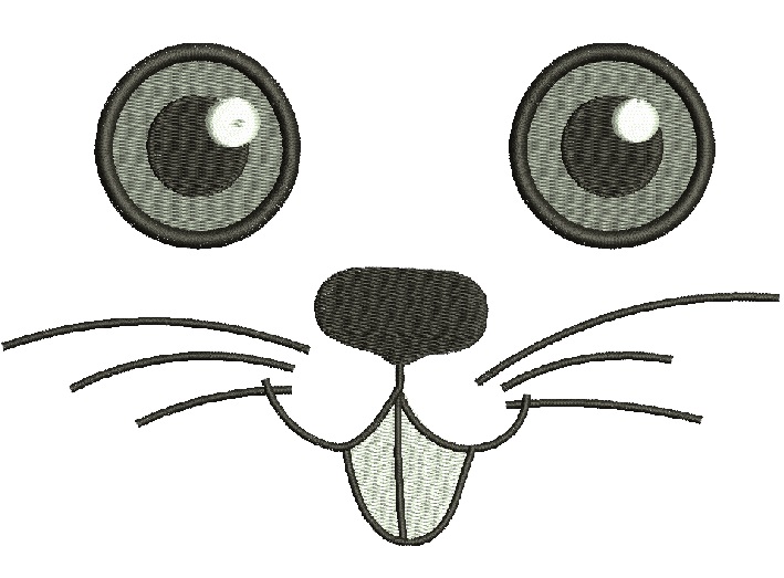 Hare Toy Muzzle Machine Embroidery Design for Rabbit Soft Toy Faces 