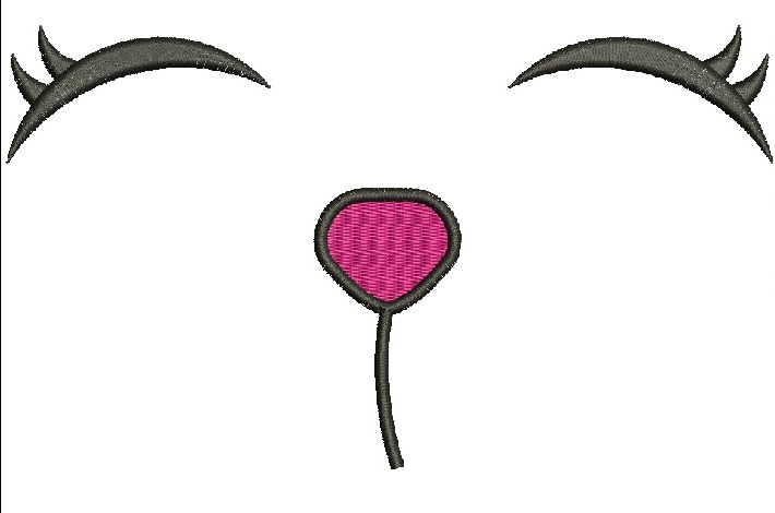 Rabbit Face Machine Embroidery Design for Soft Toy, Tilda Style Bunny Face, Plush Toy Facial Embroidery Pattern 