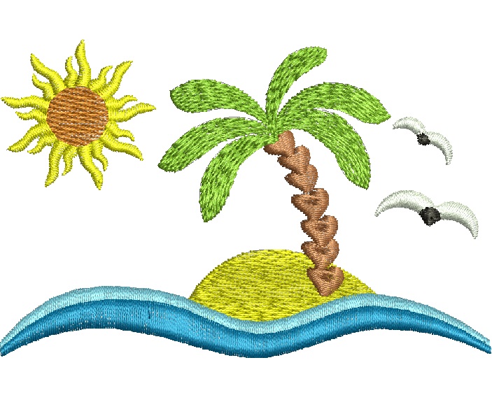 Palm Tree Machine Embroidery Design, Tropical Minimal Style, Small Nature Motif for Clothing and Accessories08022026