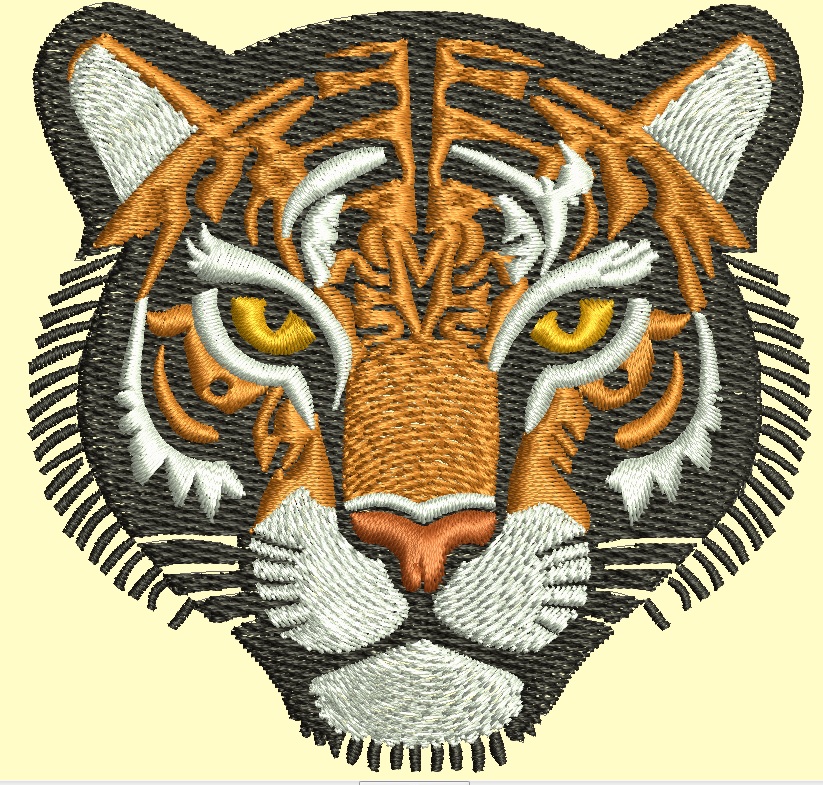 Tiger Head Machine Embroidery Design  