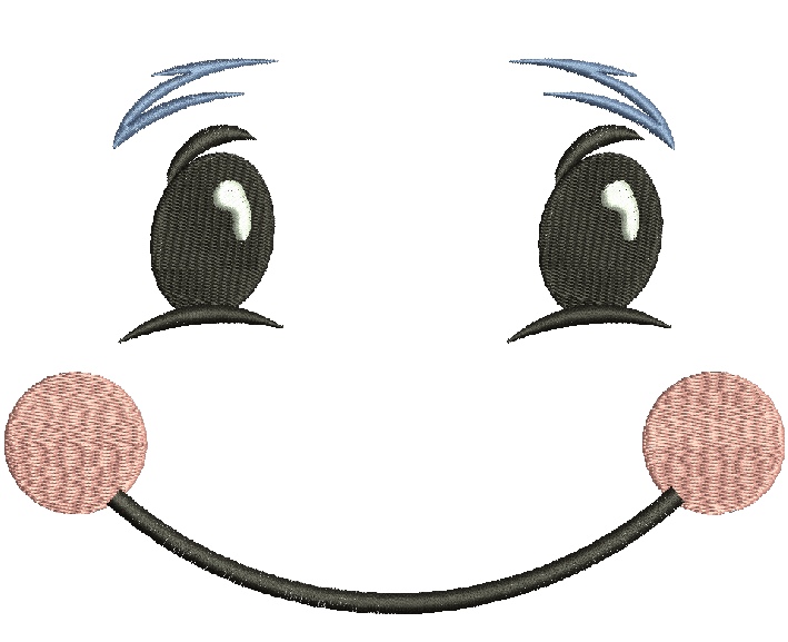 Doll Face Muzzle Machine Embroidery Design, Multiple Sizes Digital File 