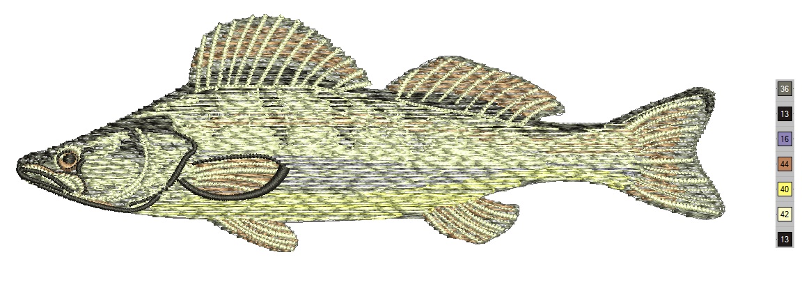 Zander Machine Embroidery Design Instant Download 