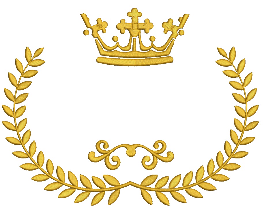 Crown and Laurel Wreath Machine Embroidery Design 