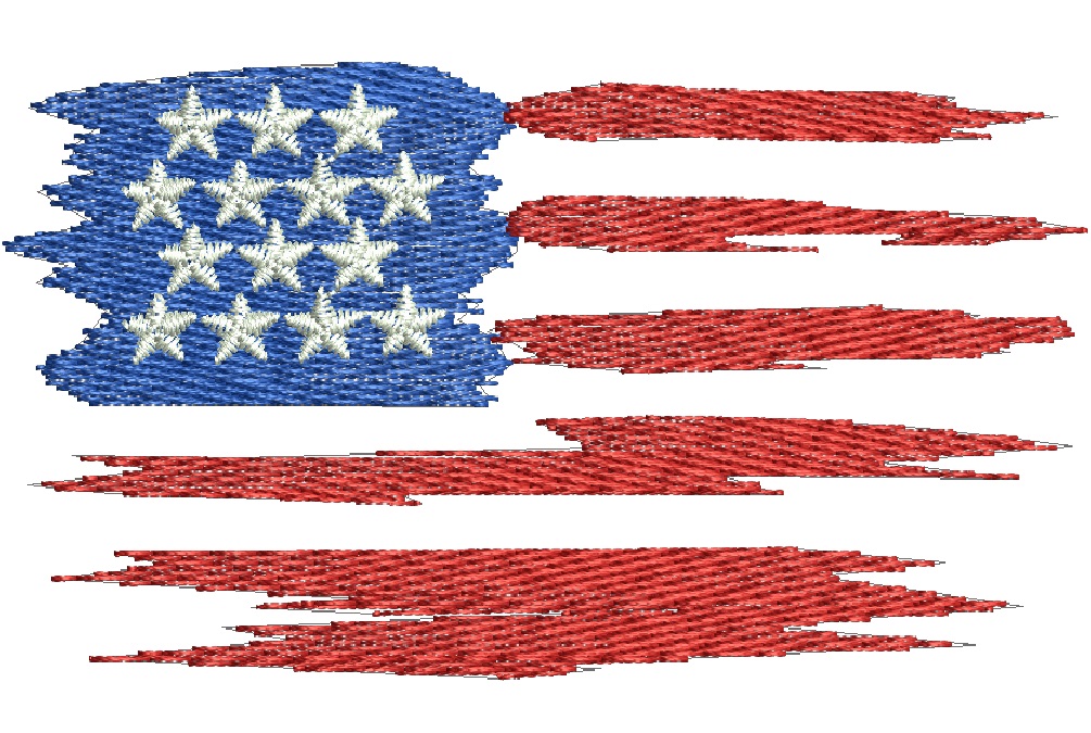 patriotic American flag machine embroidery design 