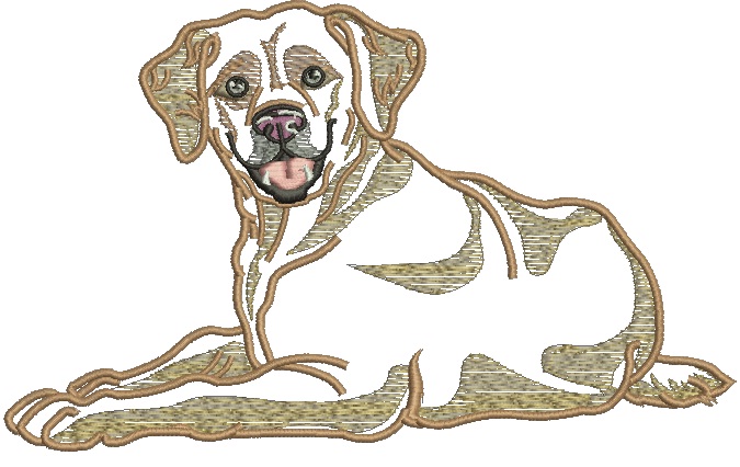Labrador Applique Machine Embroidery Design, Dog Breed Digital File 
