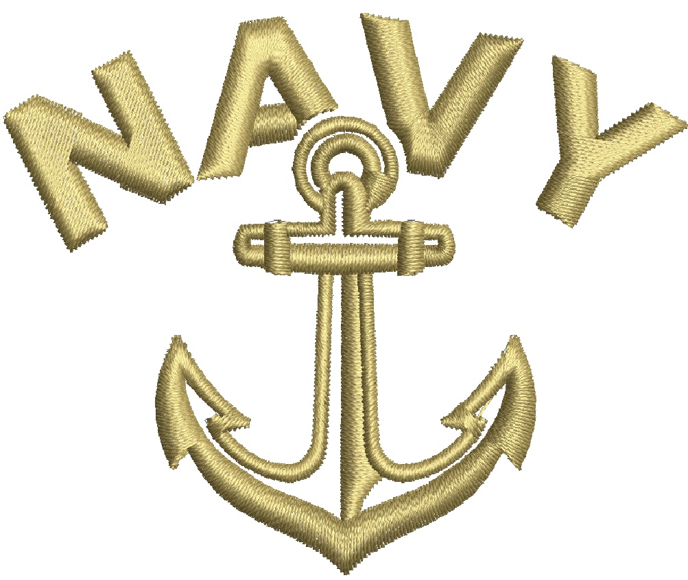 Navy Anchor Machine Embroidery Design, Nautical Military Style Digital File 