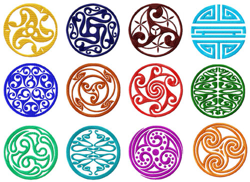Celtic Circle Motifs/Blocks Machine Embroidery Designs 4x4