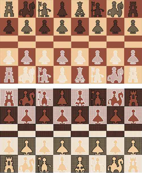 Chess: 6 Machine Embroidery Designs + 6 Quilt Blocks set 4x4 