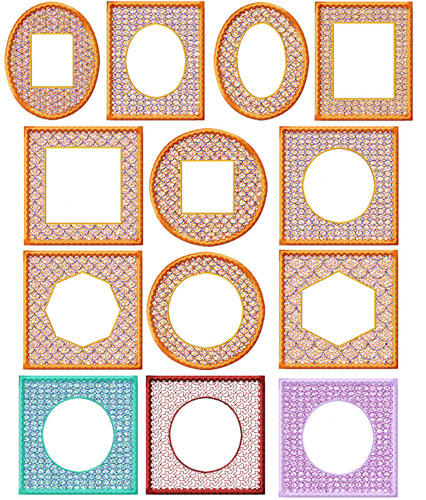 Frames 10 Machine Embroidery Designs set 4x4