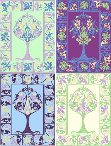 Renaissance: 4 Seasons Trees - 84 Quilt Blocks Machine Embroidery Designs