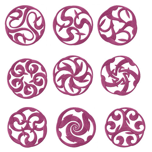 Celtic Motiffs 9 Redwork and Machine Embroidery Designs set 4x4, 2x2