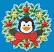 Penguin #9 - wreath,  Stitches: 35007,  Size: 4.95 x 4.94,  Colors: 7
