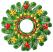 Christmas Wreath, Comes also with satinn stitches border. Size: 4.97 x 4.92, Stitches: 37349, Colors: 3 