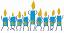 Hanukkah: Dancing Hanukkiah,  Size: 8.61 x 3.99,  Stitches: 15846,  Colors: 3