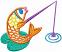 Fishing Fish,  Stitches: 8947,  Size: 3.87 x 3.20,  Colors: 6 