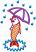 Fish with Umbrella,  Stitches: 6171,  Size: 2.72 x 3.93,  Colors: 4 